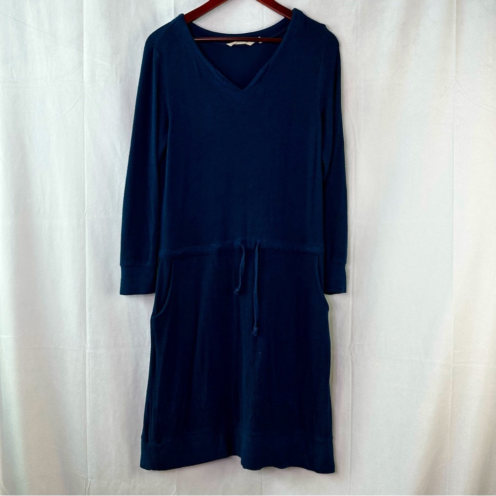 Soft Surrounding Midi Dress East Living Long Sleeve Straight Stretch Comfy Navy
